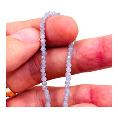 3mm Thunder Polish Glass Crystal Roundel Cut Gray Blue