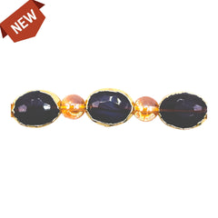 12x9mm Oval Gold Edge Lavender Jade