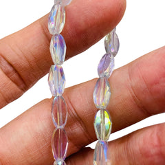 10x6mm Oval Glass Crystal Clear AB
