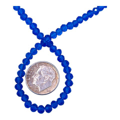 4mm Thunder Polish Glass Crystal Roundel Cut Sapphire