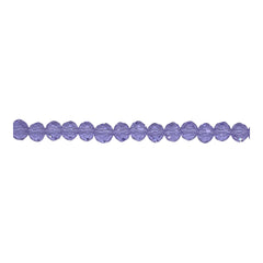 4mm Thunder Polish Glass Crystal Roundel Cut Lt. Purple
