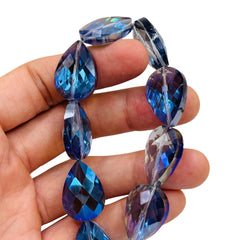 24x17mm Flat Tear Drop Glass Crystal Magic Blue