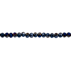 3mm Thunder Polish Glass Crystal Roundel Cut Jet AB