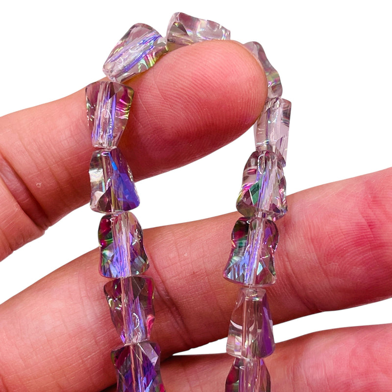 10x8mm Twisted Bow Tie Glass Crystal Magic Purple