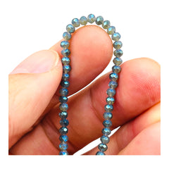 3mm Thunder Polish Glass Crystal Roundel Cut Green Magic Jade