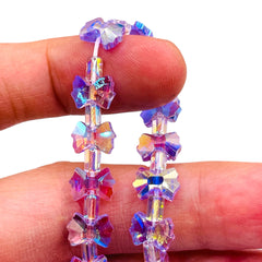 10x7mm Bow Tie Glass Crystal Lt. Purple Super AB