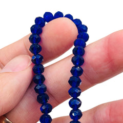 6mm Thunder Polish Glass Crystal Roundel Cut Dark Sapphire