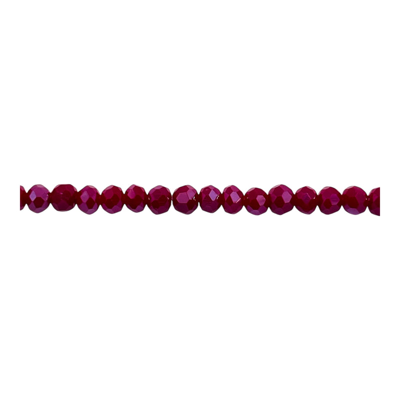 4mm Thunder Polish Glass Crystal Roundel Cut Ruby Jade AB
