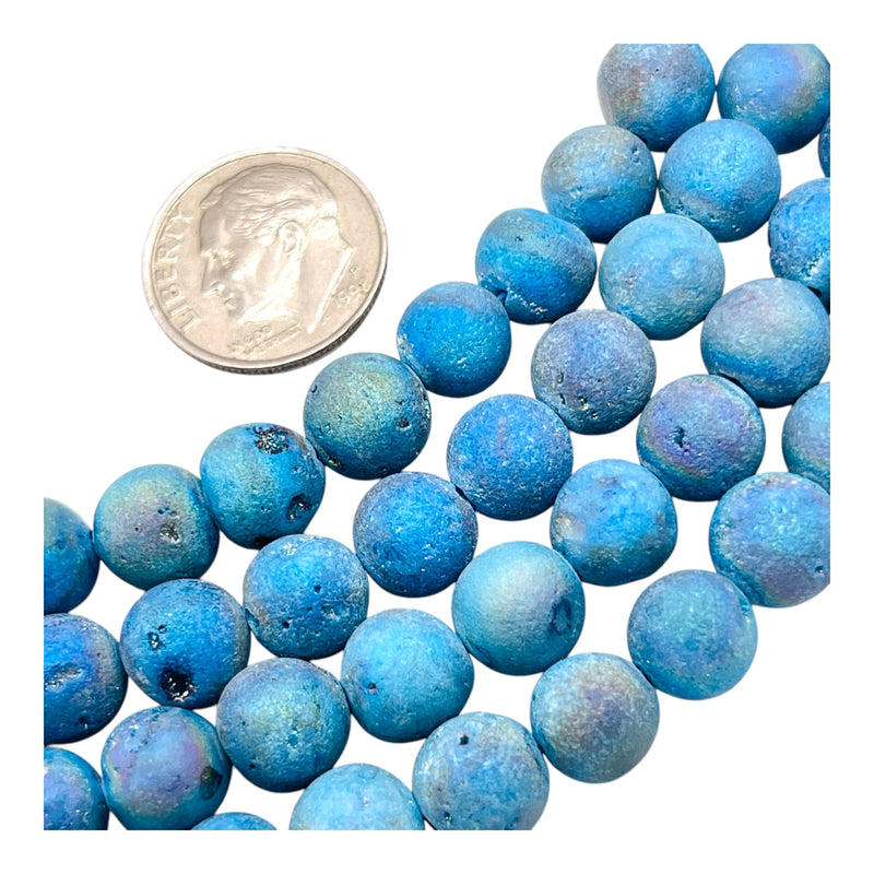 8mm Druzy Round Turquoises
