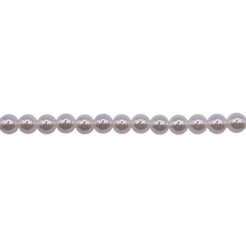 4mm Round Thunder Polish Glass Pearl Natural White