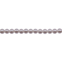 4mm Round Thunder Polish Glass Pearl Natural White