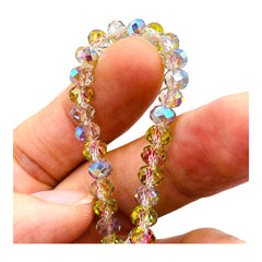 8mm Thunder Polish Glass Crystal Roundel Green Blossom SW quality
