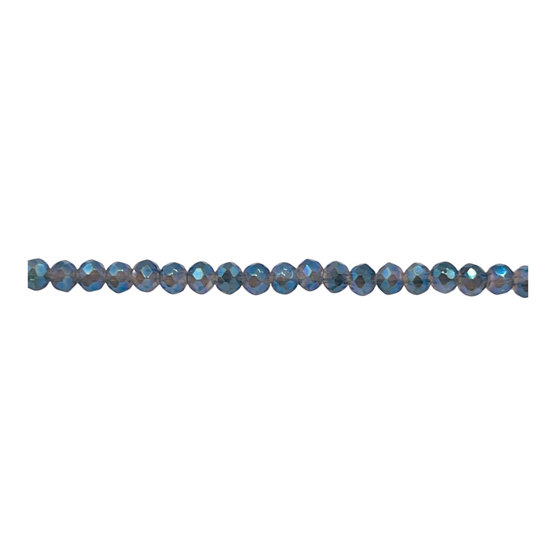 3mm Thunder Polish Glass Crystal Roundel Cut Green Magic Jade