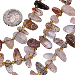 9-13mm Chips Rutilated Quartz side drilled