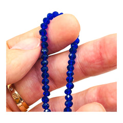 4mm Thunder Polish Glass Crystal Roundel Cut Dark Sapphire