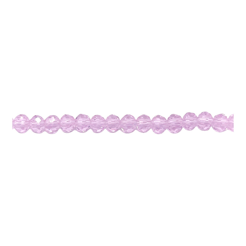 4mm Thunder Polish Glass Crystal Roundel Cut Rosaline