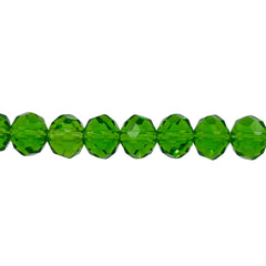 8mm Thunder Polish Glass Crystal Roundel Cut Peridot