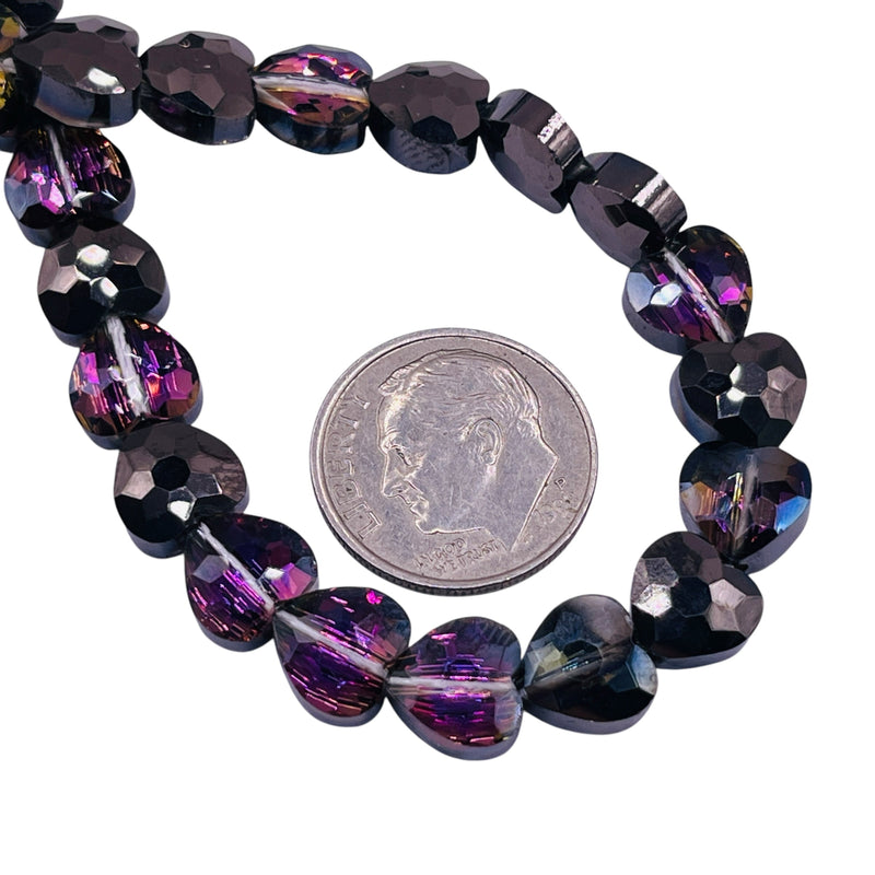 8mm Heart Glass Crystal Violet Dream