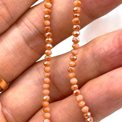3mm Thunder Polish Glass Crystal Roundel Cut Dk. Beige GA