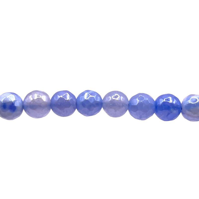 8mm Round Cut Agate Blue Shine