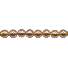 6mm Round Thunder Polish Glass Pearl Medium Gold
