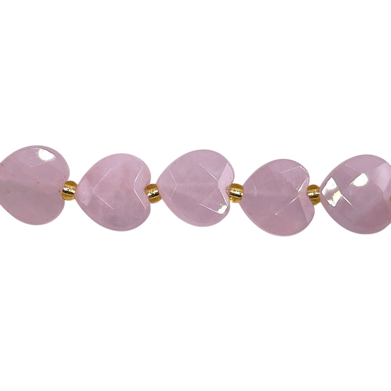 12mm Heart Cut Rose Quartz