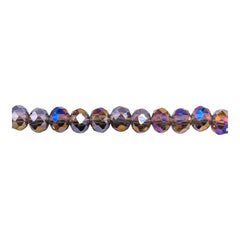 6mm Thunder Polish Glass Crystal Roundel Cut Black Diamond AB