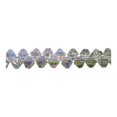 6mm Thunder Polish Glass Crystal Bicone Top Drilled Green Blossom