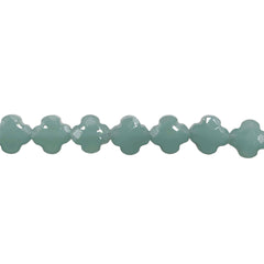 8mm Clover Glass Crystal Lt. Green Jade