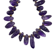 9-13mm Chips Amethyst side drilled