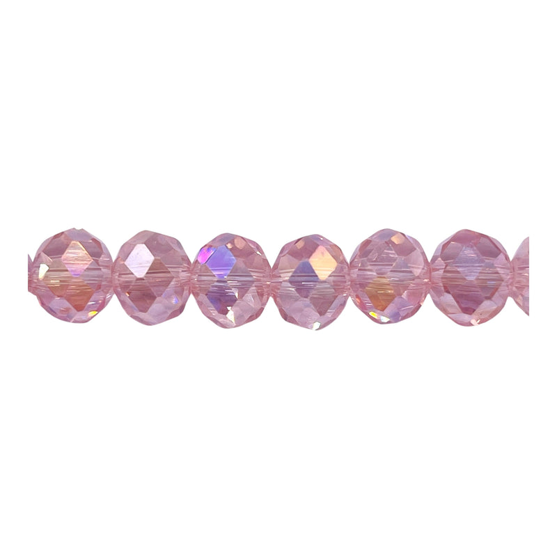 10mm Thunder Polish Glass Crystal Roundel Cut Peach AB