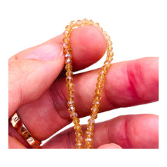 3mm Thunder Polish Glass Crystal Roundel Cut Gold Champagne AB