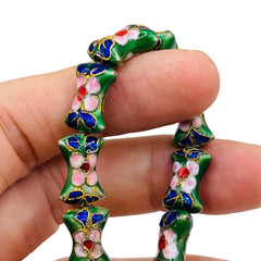 15x10mm Pillow Cloisonne Dk. Green