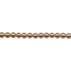 4mm Round Thunder Polish Glass Pearl Medium Gold