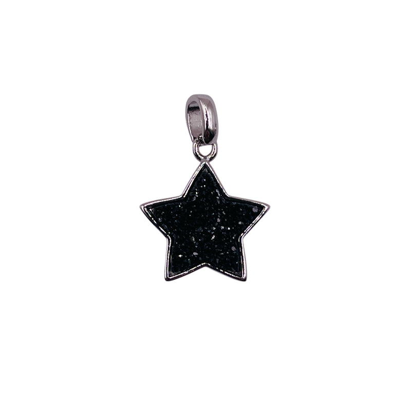 16mm Star Druzy Pendant Black
