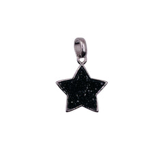 16mm Star Druzy Pendant Black