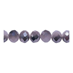 10mm Thunder Polish Glass Crystal Roundel Cut Half Silver Jade