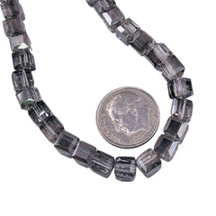 6mm Cube Glass Crystal Silver Gray