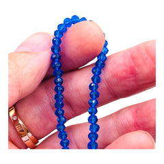 4mm Thunder Polish Glass Crystal Roundel Cut Sapphire