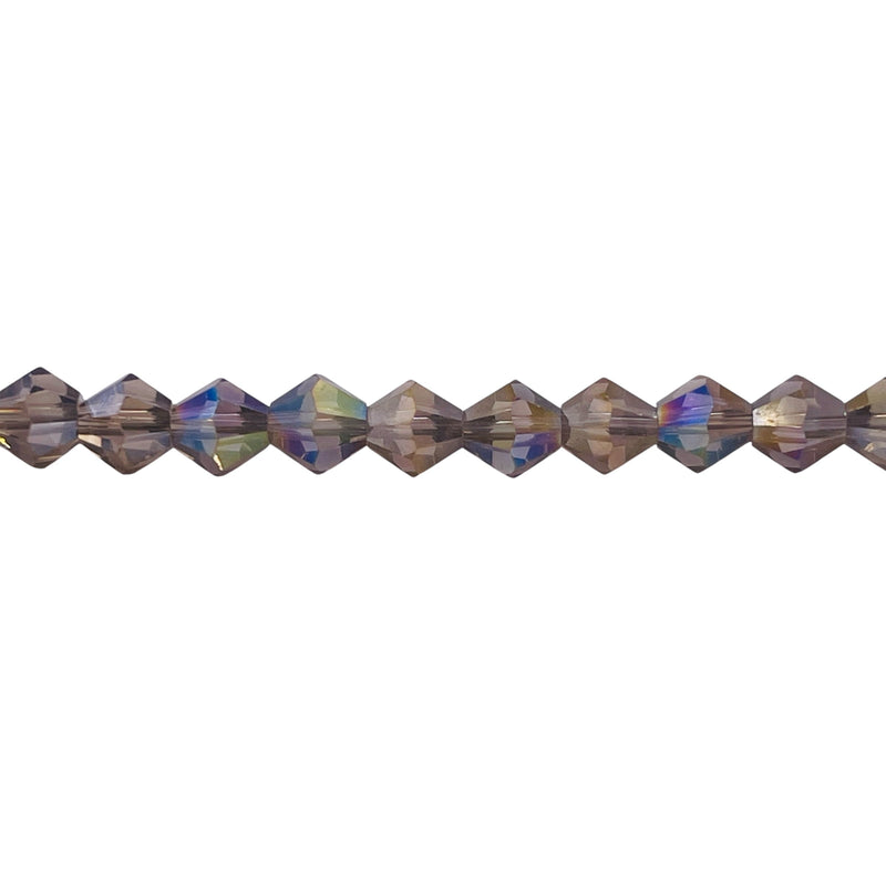 6mm Thunder Polish Glass Crystal Bicone Black Diamond AB