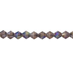 6mm Thunder Polish Glass Crystal Bicone Black Diamond AB