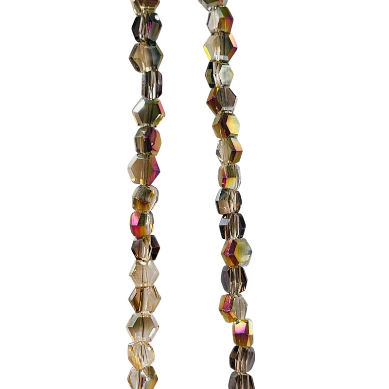4mm Hexagon Glass Crystal Black Diamond MP
