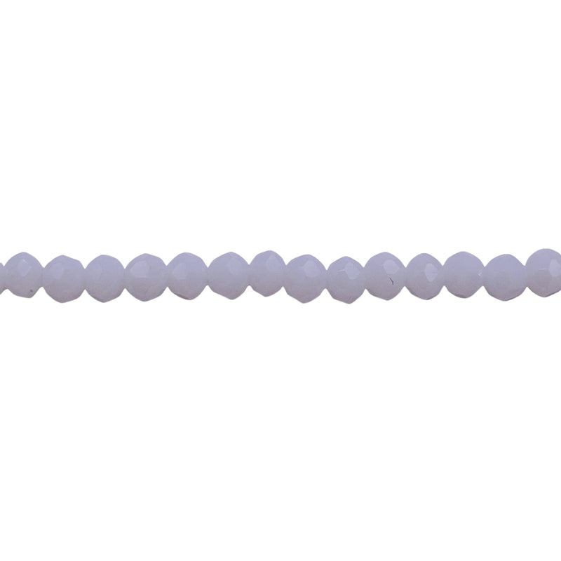 4mm Thunder Polish Glass Crystal Roundel Cut White Jade
