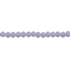 4mm Thunder Polish Glass Crystal Roundel Cut White Jade