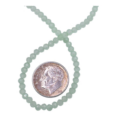 3mm Thunder Polish Glass Crystal Roundel Cut Green Jade