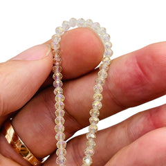 3mm Thunder Polish Glass Crystal Roundel Cut Magic Gold