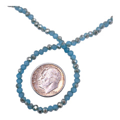 3mm Thunder Polish Glass Crystal Roundel Cut Blue Jade MG