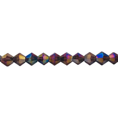 6mm Thunder Polish Glass Crystal Bicone Amethyst AB