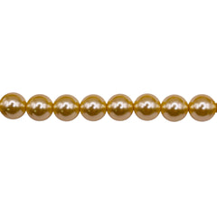 6mm Round Thunder Polish Glass Pearl Gold