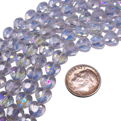 8mm Heart Glass Crystal Clear AB